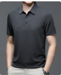 Ice Silk Breathable Business Fashion Polo Tee Shirt Hollow