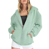 Trendy Queen Oversized Zip-Up Hoodies for Women Fall Fashion Long Sleeve Pockets