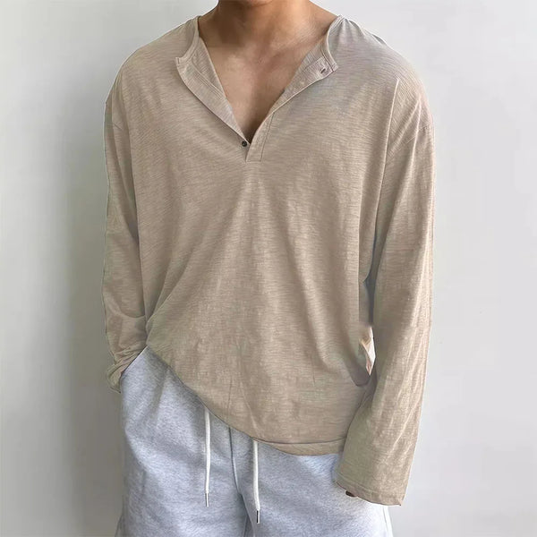 Mens Cotton Long Sleeve Tshirt Korean Harajuku Oversized Soft Top