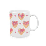 Heart Shaped Desserts Printed Mug 11oz Ceramic Mug Coffee Cup Valentine's Day