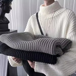 Men's Loose Fit Knit Sweater Thick Y2K Korean Pullover