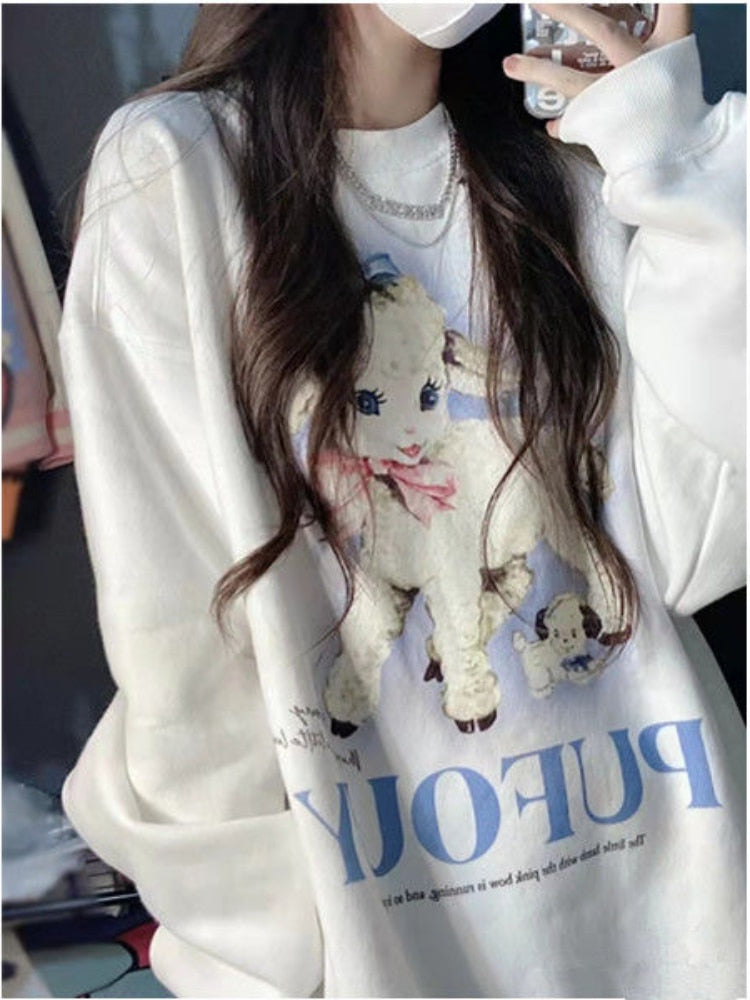 Anime Sweatshirts Cute Cartoon Women Harajuku Streetwear