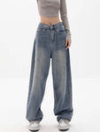 Baggy Jeans Women High Waisted Jeans Wide Leg Denim Pants Light Blue Loose Trousers 2023