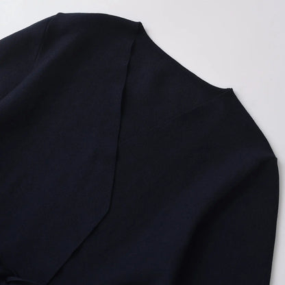 Women's Knit Blazer - Shoulder Pad Belted V-Neck Jacket