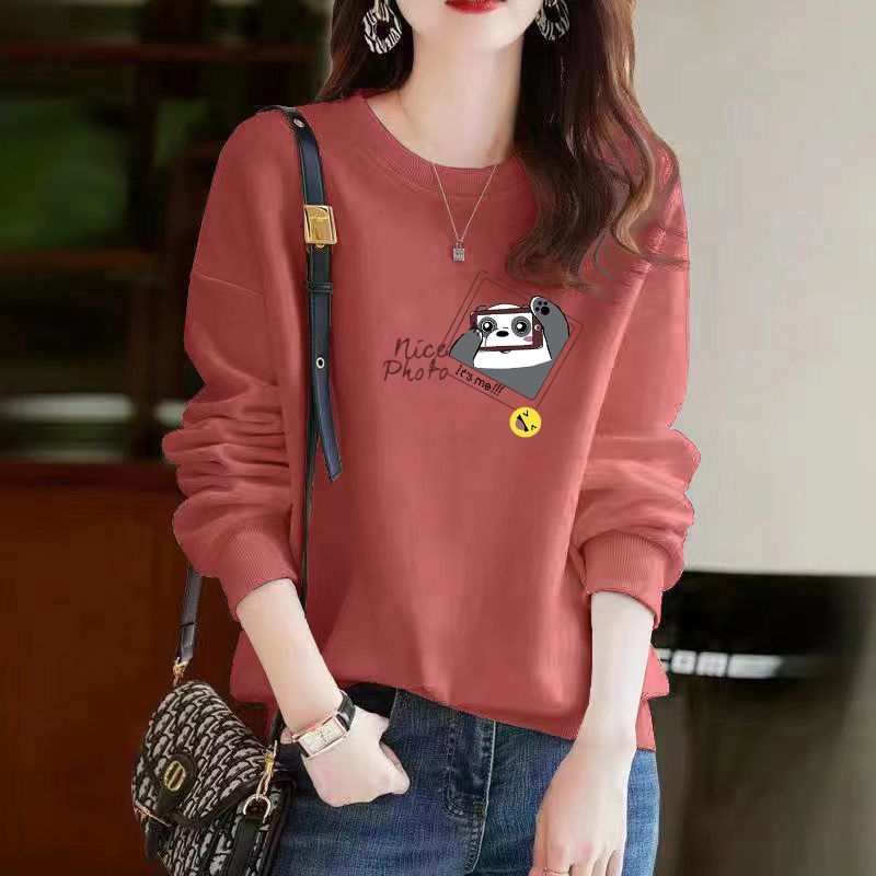 Cartoon Panda Cat Long Sleeve Female Sweatshirt Pullovers Casual