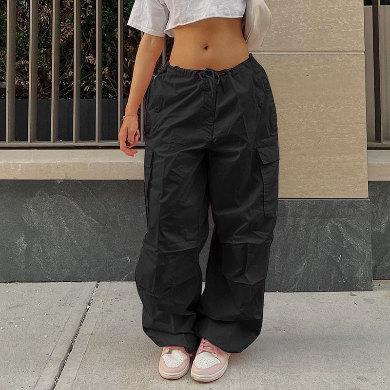 Cargo Pants Y2K Plus Size Low Waist Parachute Loose Baggy Streetwear