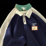 Winter Charm: American Retro Cute Patch Sweatshirt - 2023 Vintage Polo Neck Style