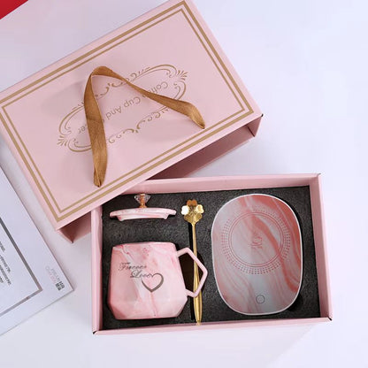 Ceramics Mugs With Lid Coffee Cup Usb Coaster Warmer Pad Constant