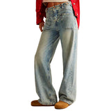 Y2K High Waist Wide Leg Jeans for Women