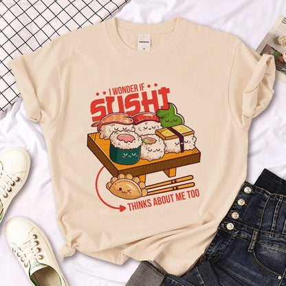 Sushi T-shirt Women Manga Harajuku Streetwear