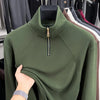 Men's Velvet Hoodie Long Sleeve High Collar Zipper T-