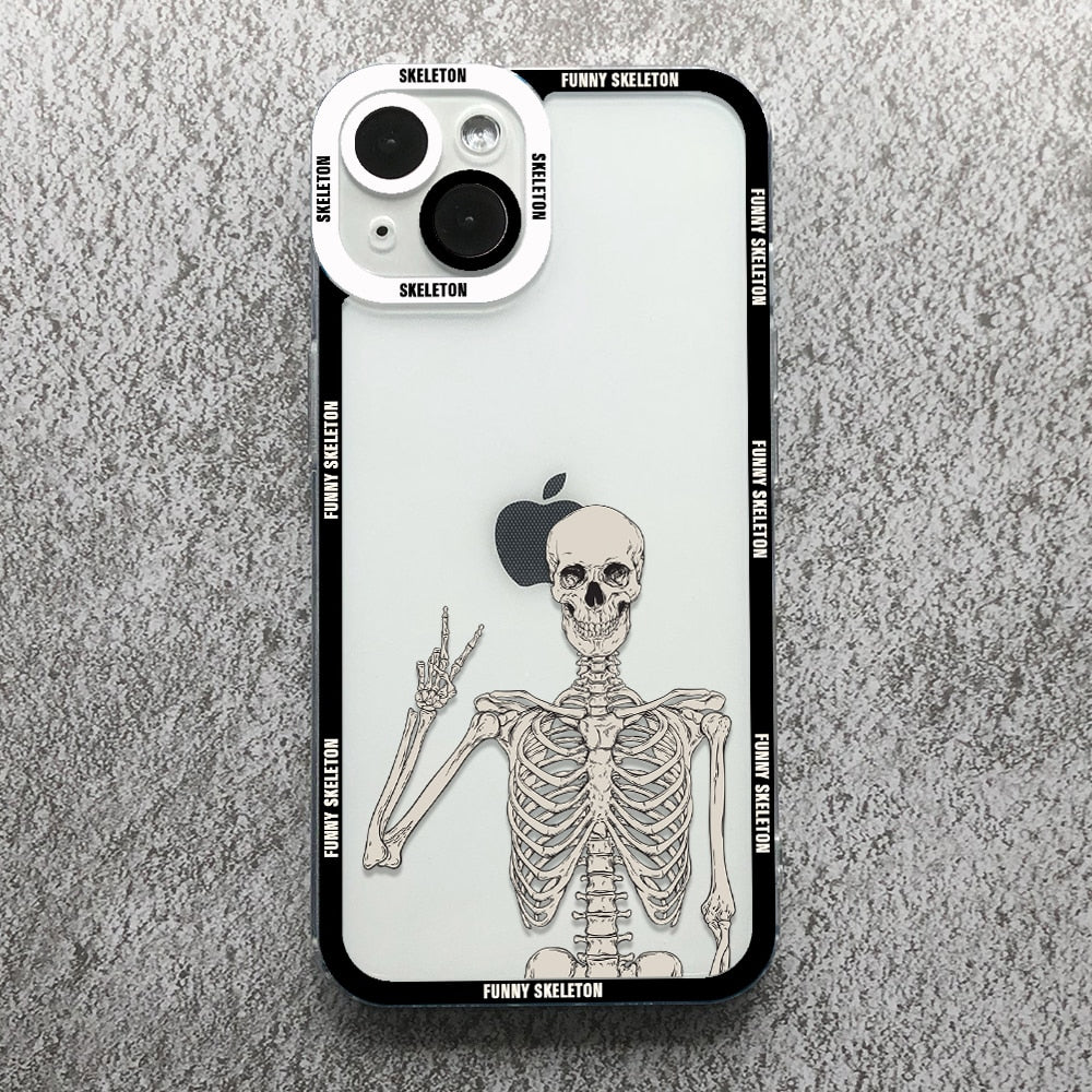 Skeleton Phone Case For iPhone  Transparent Cover