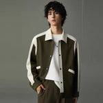 Twill Spliced Jacket for Men Fashionable Design Casual Jacket