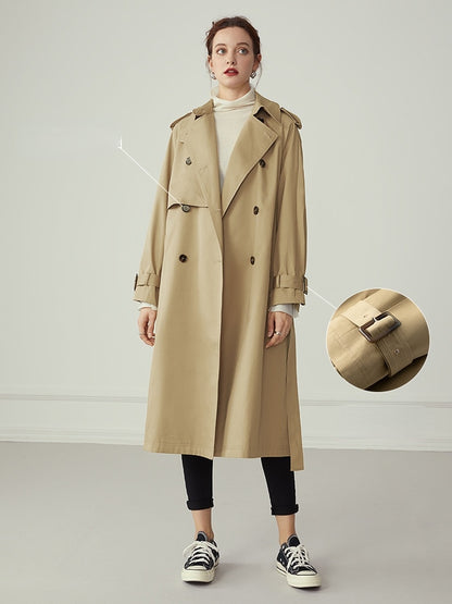 Damenjacke Kausaler Trenchcoat mit durchgehenden Ärmeln und Gürtel