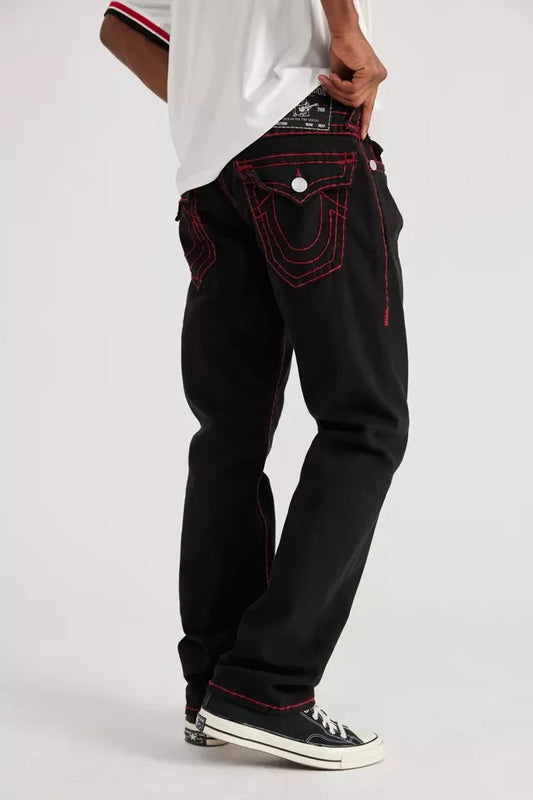 American 2025 Retro High Waist Embroidered Wide Leg Jeans