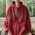 Hoodies Embroidered Letter Vintage Male Fashion