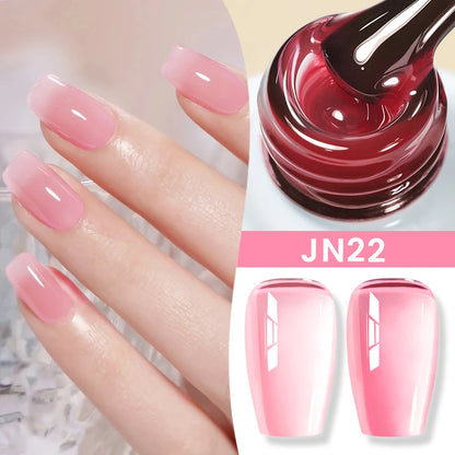 Jelly Nude Gel Nail Polish 10ml Light Pink Peach Translucent Color UV