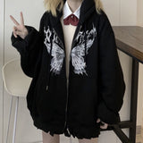 Y2K Oversize Schmetterling Hoodie Sweatshirt Harajuku