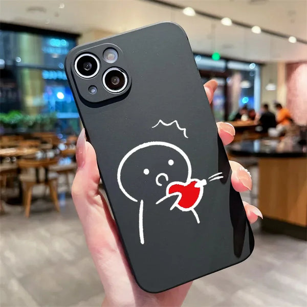 Cute Funny Couple Silicone Matchman Phone Case for IPhone