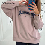 Sweatshirt Fleece Women Letter Graphic Full Sleeve Streetwear Pullover