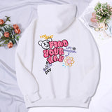 Amusing Life Print Hoodie: Hipster Loose Style for Women