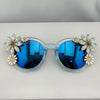 Rhinestone Crystal Sunglasses Floral Design