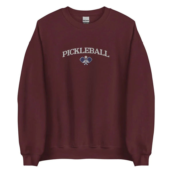 Pickleball Embroidered Vintage Sweatshirt Women Autumn Fleece Pullover