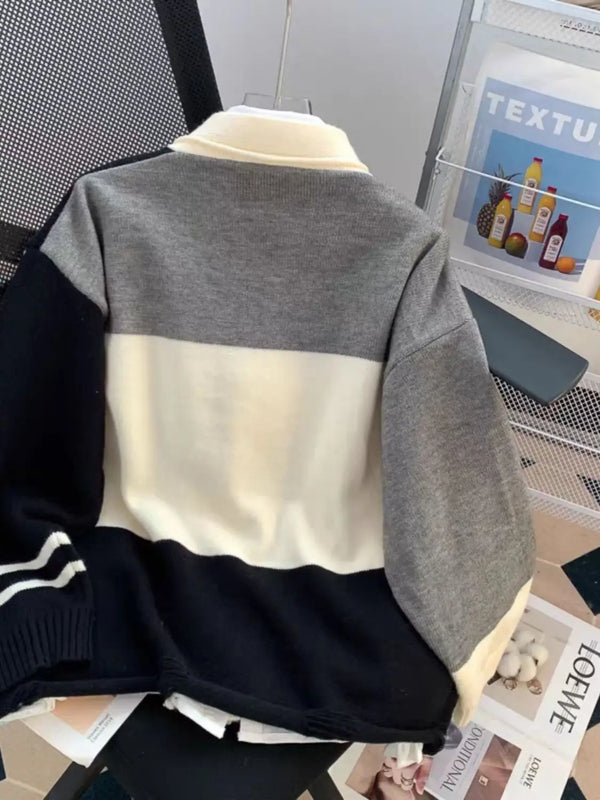 Womens Oversized Knit Cardigan Cozy Soft Sweater Jacket Loose Fit