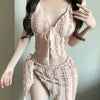 Three Piece Bikini Set Women Strapless Korean Style Swimsuit
