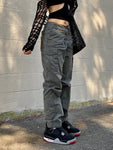 Women's Vintage Cargo Pants with High Street Pockets