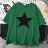 Five-Pointed Star Print Tee Top Tee Shirts Oversized