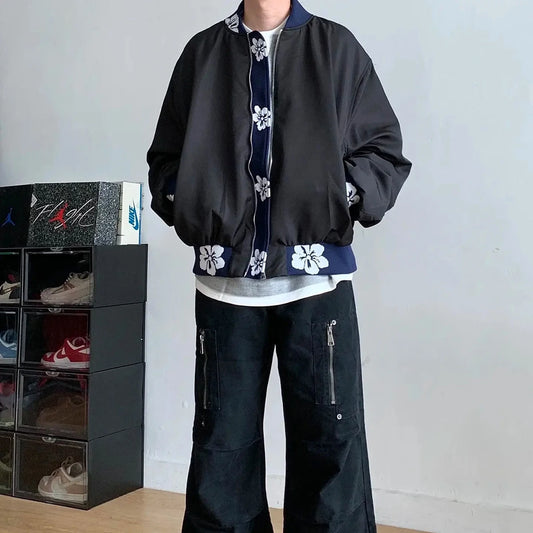 Men Patchwork Baseball Jacket Streetwear