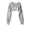 Female Hoodie Personality Irregular Crop Ultra Short Style Long Sleeve