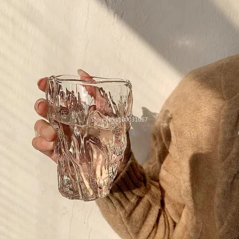 Glass Cup Irregular Coffee Mug Foreign Wine Glass Whiskey