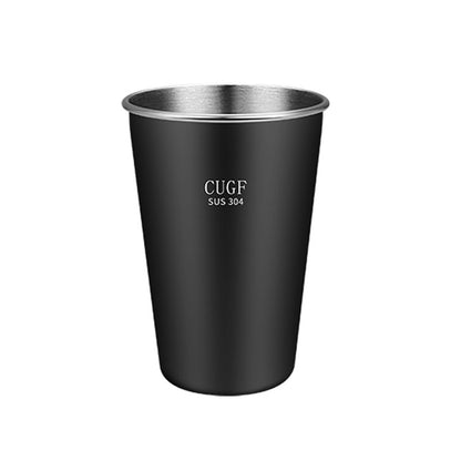 Poker Elk Black Stainless Steel Single Layer Cold Drink Cup Portable Mug