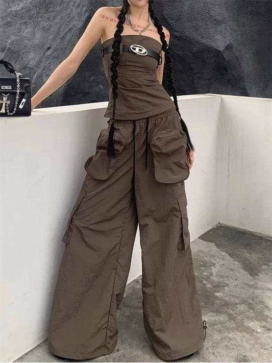 Y2K Korean Style Cargo Pants Oversized Vintage