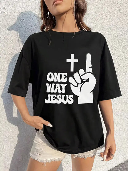 Women 'One Way Jesus' Christian T-Shirt