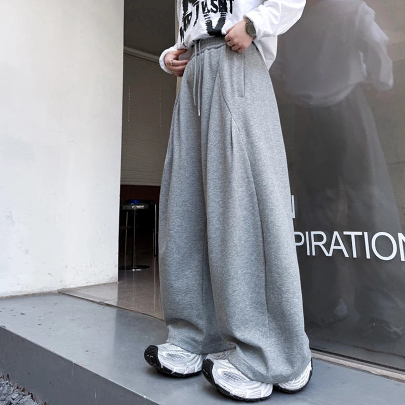 Men's Summer Korean Style Straight Leg Pants Elastic Waist