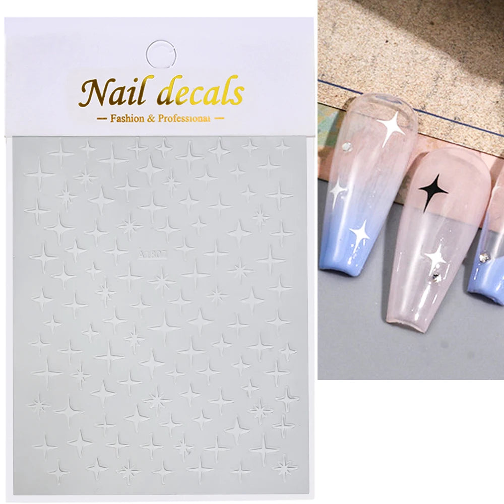 Glossy Y2K Star Nail Decals