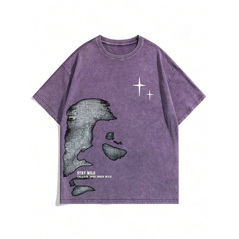 Vintage Avatar Graphic Tee Women’s Round Neck Street Dance Top