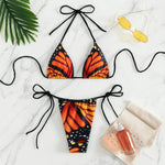 Bikini Set Badeanzug Schmetterling Damen Bademode Micro Tanga Dreieck