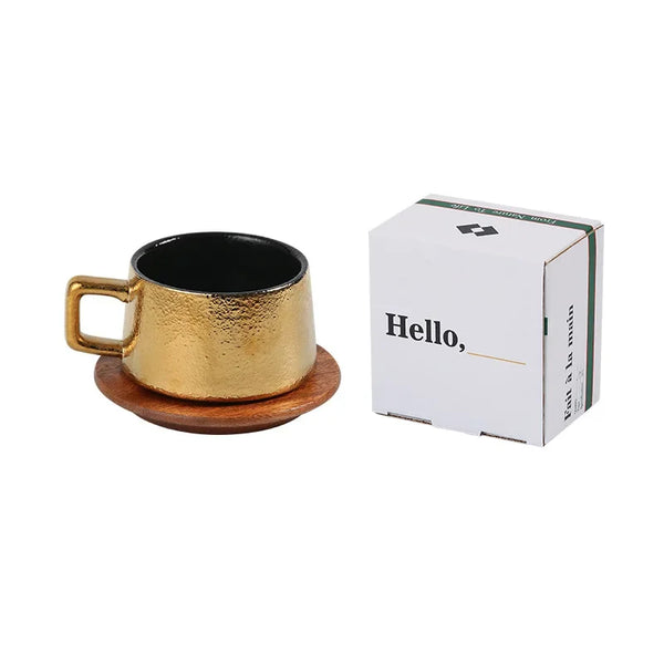 Ceramic Set Gift Box Gift Solid Wood Cup Coffee Mug Drinking Utensils 230ML
