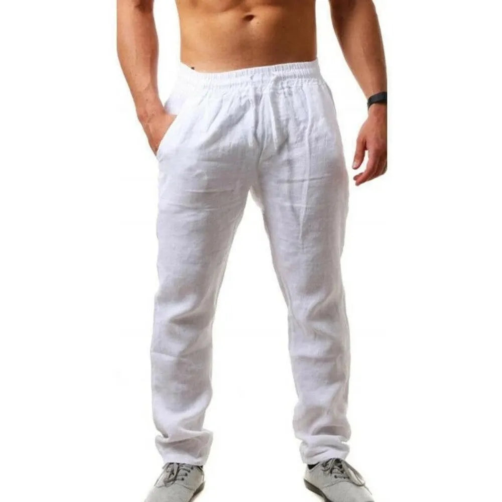 Men's Mid Waist Casual Autumn Pants with Straight Cut