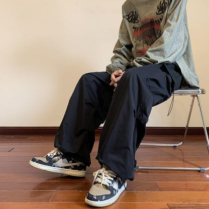 Cargo Pants Men Streetwear Hip Hop Black Harajuku Elastic Waist Harem Ankle length