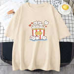 Cute Kawaii Popcorn T-Shirt Woman Cute Graphic