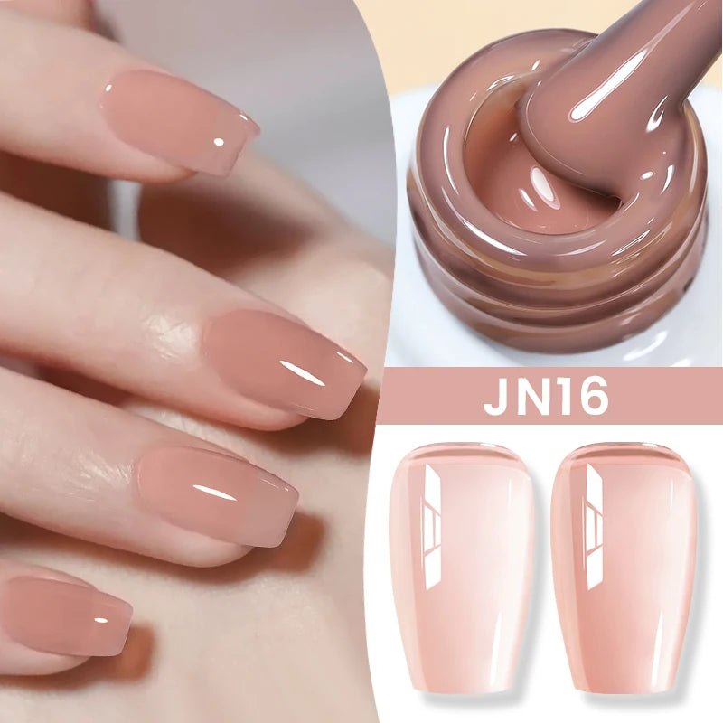 Jelly Nude Gel Nail Polish 10ml Light Pink Peach Translucent Color UV