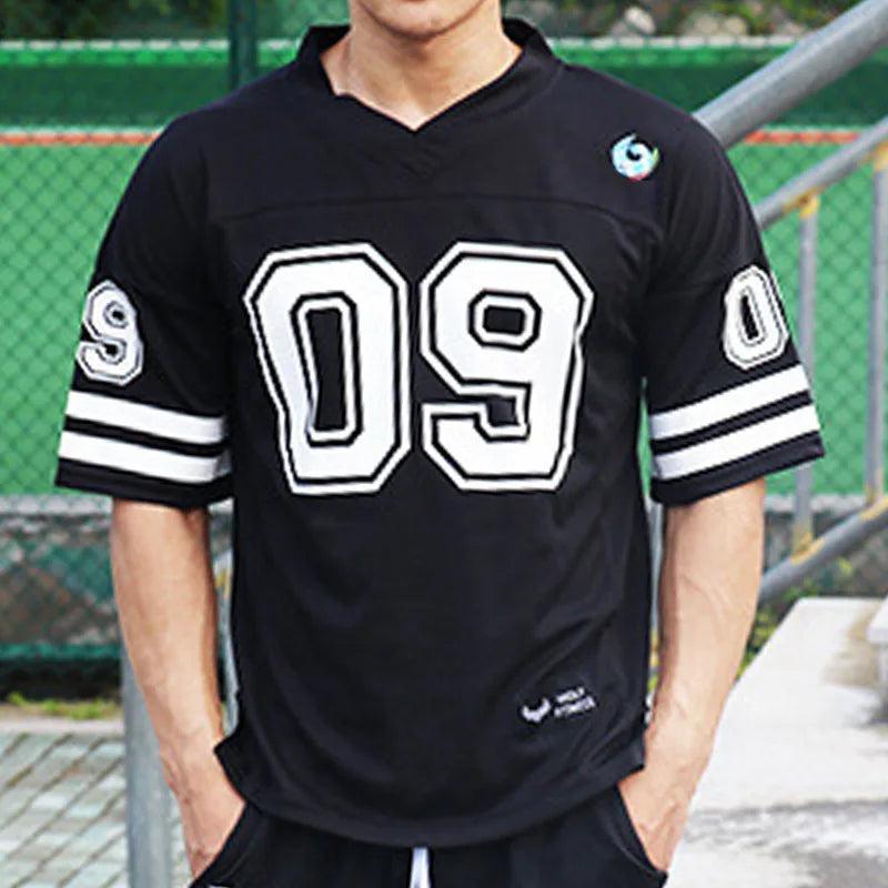 Men's Vintage Mesh Basketball Tee Quick-Dry Oversized Gym Shirt