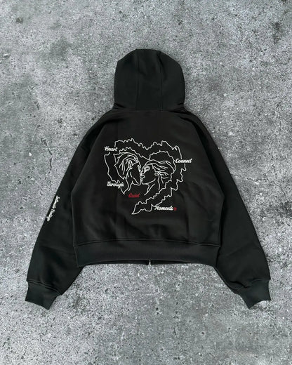 Telepathy Design Graphic Zip-Up Men Hoodie