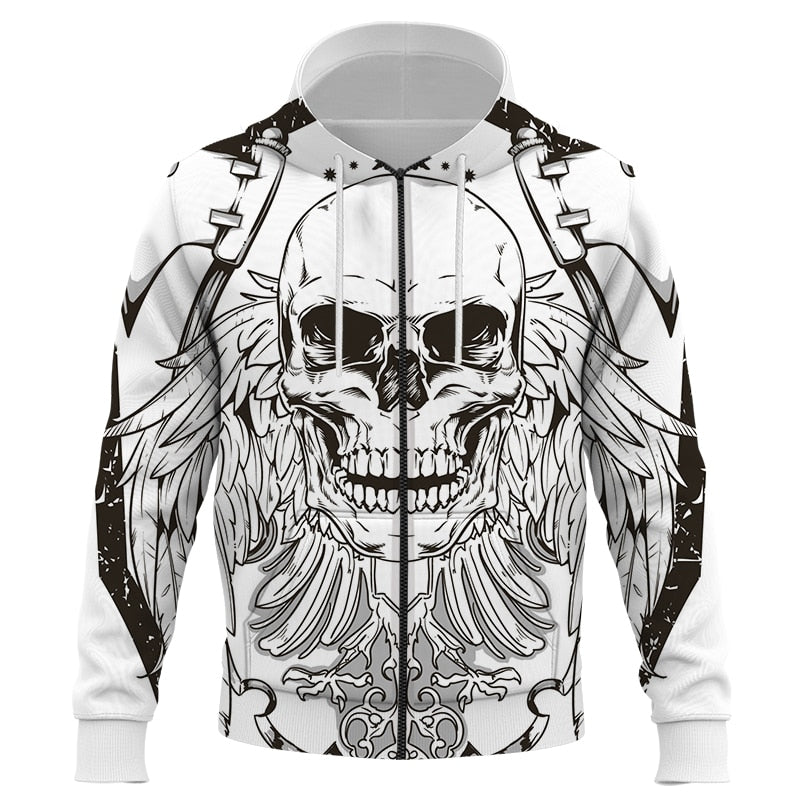 New Terror Skull 3D Print Hoodies Hip Hop Harajuku Fashion for Men