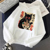Cat Eating Ramen Hoodie Womens Plus Size Cute Graphic Sweatshirt 90s